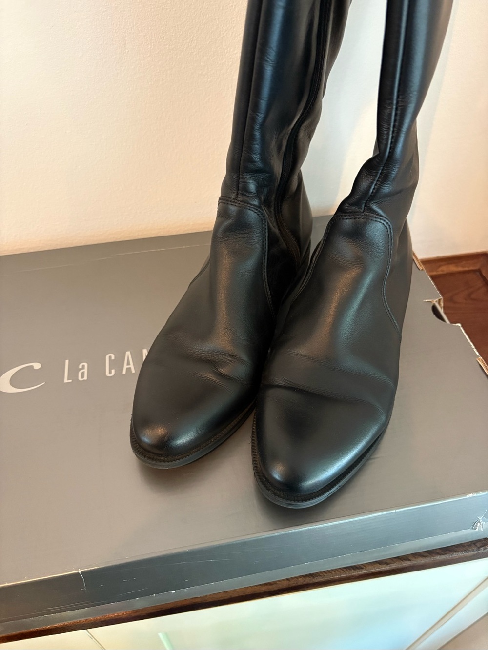 La Canadienne Black Leather Tall Riding Boots - Picture 2 of 4